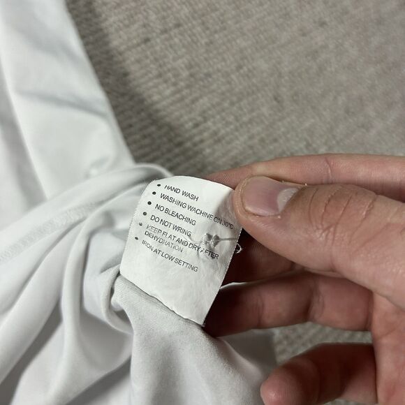 U Suck At Golf Polo Shirt Mens Large White Golf Performance Stretch USAG - Picture 9 of 11